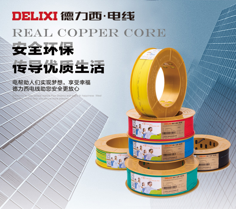 德力西电线电缆无卤低烟阻燃环保电线WDZB-BYJ(F) 超国标电线